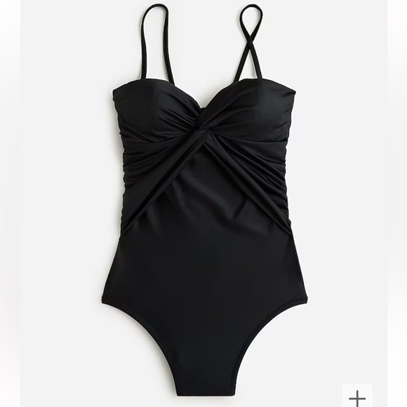 NWT - J. Crew Twist-Front Bandeau One-Piece Swimsuit - Picture 2 of 5